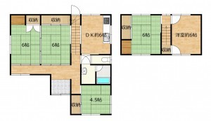 富山市呉羽町、中古一戸建ての間取り画像です