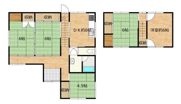 富山市呉羽町、中古一戸建ての間取り画像です
