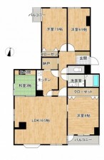 富山市堀川町、マンションの間取り画像です