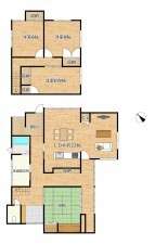 富山市新庄町、中古一戸建ての間取り画像です