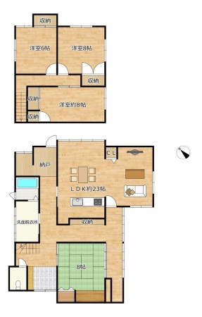 富山市新庄町、中古一戸建ての間取り画像です