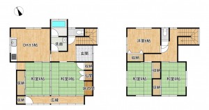 富山市月岡東緑町、中古一戸建ての間取り画像です