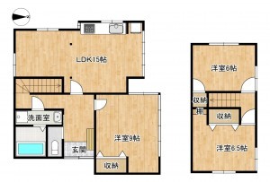 富山市本郷町、中古一戸建ての間取り画像です