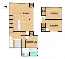 富山市婦中町島田、中古一戸建ての間取り画像です