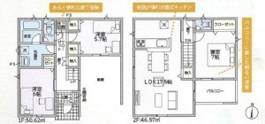 富山市東田地方町、新築一戸建ての間取り画像です