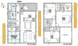 高岡市瑞穂町、新築一戸建ての間取り画像です