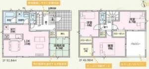 高岡市戸出町、新築一戸建ての間取り画像です