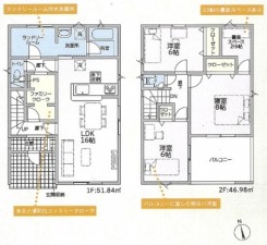高岡市戸出町、新築一戸建ての間取り画像です
