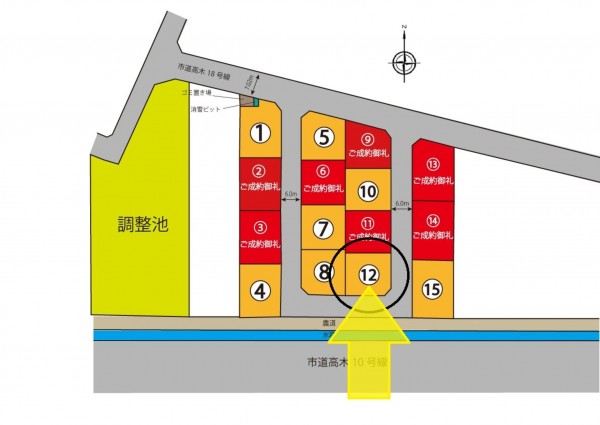 富山市高木西、土地の間取り画像です