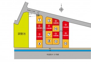 富山市高木西、土地の地図画像です