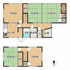 富山市森住町、中古一戸建ての間取り画像です