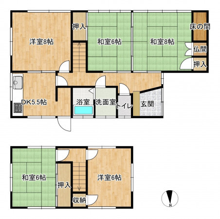富山市森住町、中古一戸建ての間取り画像です