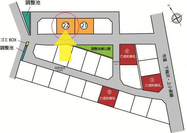 滑川市沖田新、土地の間取り画像です