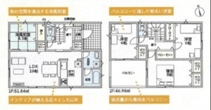 高岡市下牧野、新築一戸建ての間取り画像です