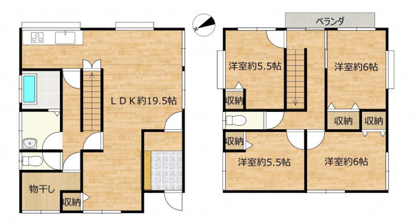 富山市米田すずかけ台、中古一戸建ての間取り画像です
