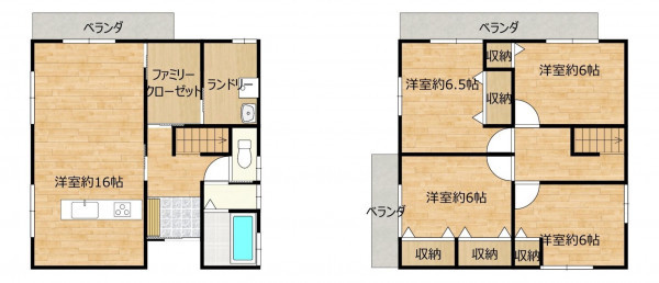 富山市永久町、中古一戸建ての間取り画像です