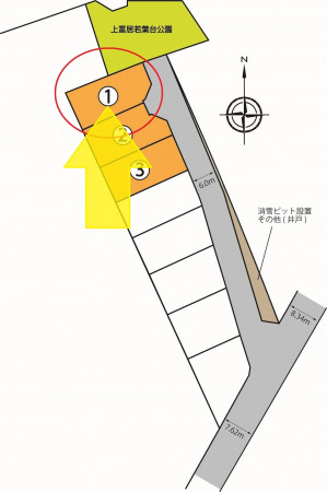富山市上冨居、土地の間取り画像です