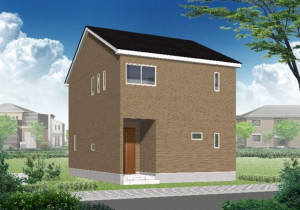富山市粟島町、新築一戸建ての完成予想図（外観）画像です