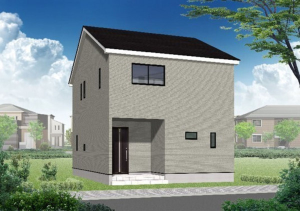 富山市粟島町、新築一戸建ての完成予想図（外観）画像です