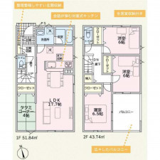 高岡市荻布新町、新築一戸建ての間取り画像です