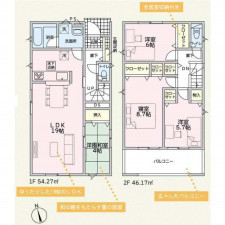 高岡市荻布新町、新築一戸建ての間取り画像です