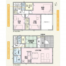 富山市藤木、新築一戸建ての間取り画像です