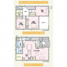 富山市藤木、新築一戸建ての間取り画像です