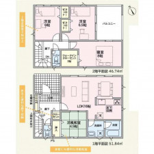 高岡市明野町、新築一戸建ての間取り画像です