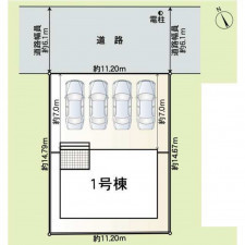 高岡市明野町、新築一戸建ての駐車場画像です