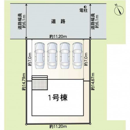 高岡市明野町、新築一戸建ての駐車場画像です