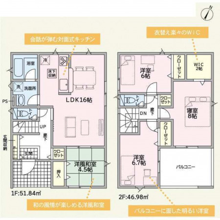 高岡市平成町、新築一戸建ての間取り画像です