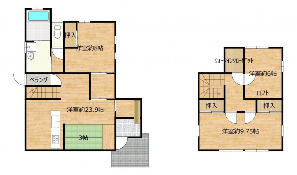 富山市布目、中古一戸建ての間取り画像です