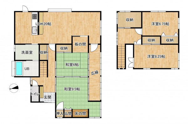 富山市太田、中古一戸建ての間取り画像です