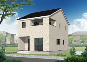 射水市二口、新築一戸建ての完成予想図（外観）画像です