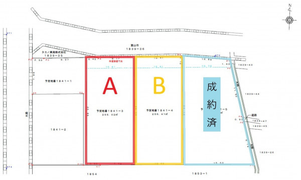 富山市下大久保、土地の間取り画像です