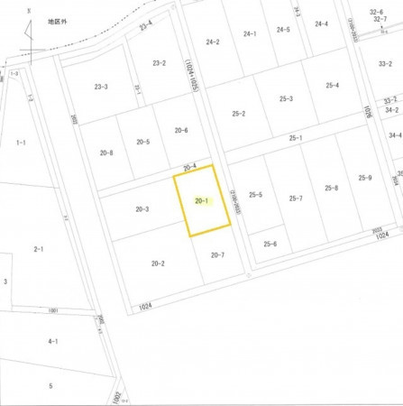 富山市水橋開発町、土地の間取り画像です