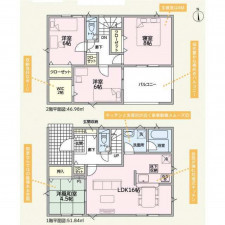 射水市鏡宮、新築一戸建ての間取り画像です