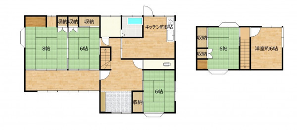 富山市犬島新町、中古一戸建ての間取り画像です