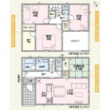 高岡市戸出町、新築一戸建ての間取り画像です