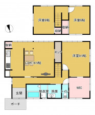 富山市日俣、中古一戸建ての間取り画像です