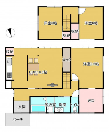 富山市日俣、中古一戸建ての間取り画像です