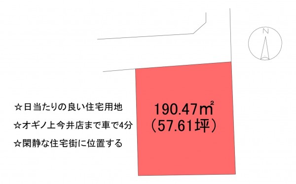 甲府市上今井町、土地の間取り画像です