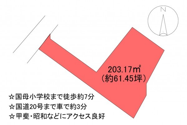 甲府市国母、土地の間取り画像です