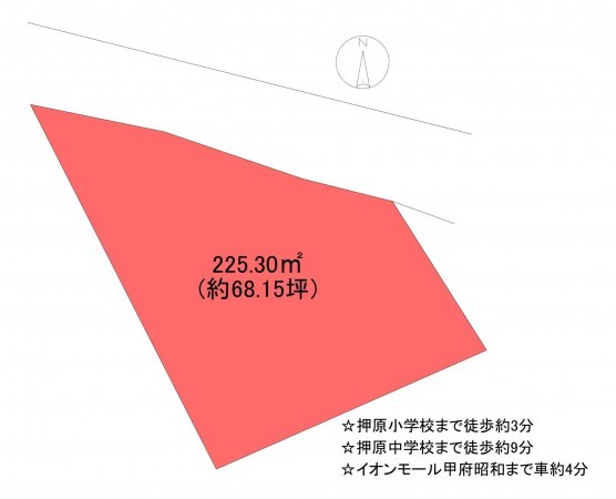 中巨摩郡昭和町押越、土地の間取り画像です
