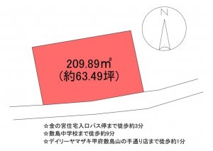 甲斐市中下条、土地の間取り画像です