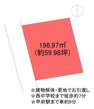 甲府市下飯田、土地の間取り画像です