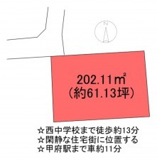 甲府市下飯田、土地の間取り画像です
