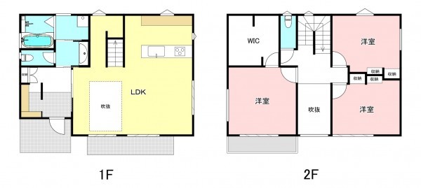 中巨摩郡昭和町河東中島、新築一戸建ての間取り画像です