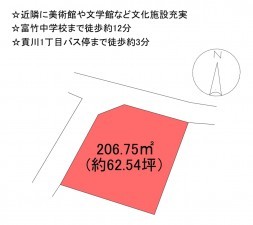甲府市貢川、土地の間取り画像です