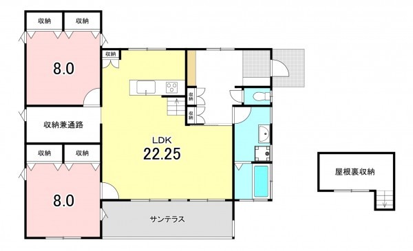 甲府市朝気、中古一戸建ての間取り画像です